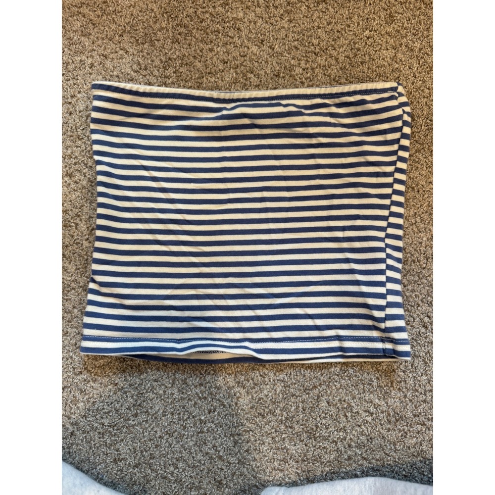 Edikted Blue and White Striped Strapless Tube Top Bandeau XS